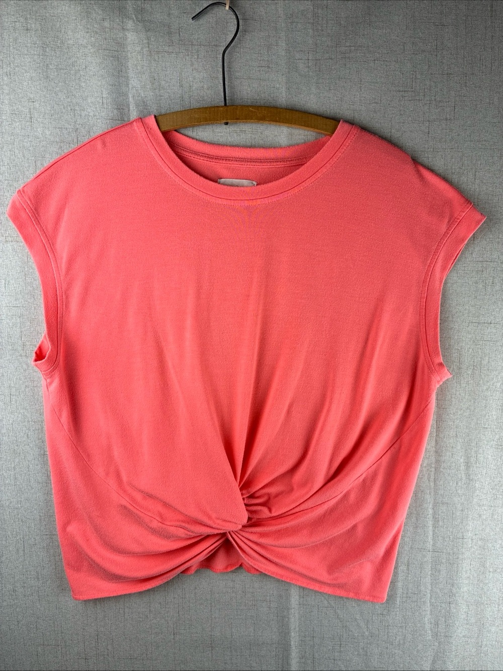 Lou & Gray Womens Coral Twist Sleeveless Crop Tank Softserve Brushed Orange XXL